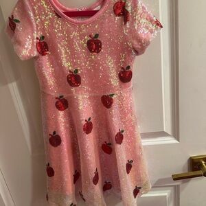 Sparkling Pink Apple Dress for Kids